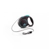 Lesa Retractabila Flexi Black Design XS, 3m, Albastru - Caine Mic