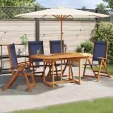 vidaXL Scaune de grădină pliabile 4 buc. lemn masiv acacia &amp; textilenă 3279241