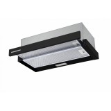 Hota incorporabila telescopica Heinner, 358.4 m&sup3;/h, 1 motor, 2 filtre, 59.5 x 22.5 x 30 cm, 1 x 2 W, Negru
