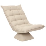 HOMCOM Fotoliu relax fotoliu lounge design spătar căptușit reglabil pivotant 360&deg; acoperire din lin bej | Aosom Romania