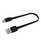 Cablu USB 2.0 A mufa - USB type C mufa 0.25m plat negru Green Cell
