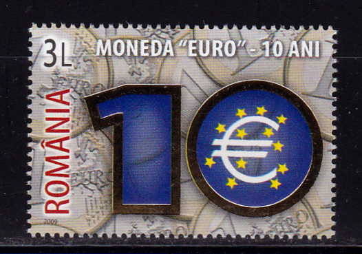 RO 2009 LP 1825 &quot;10 ani moneda EURO&quot; , serie ,MNH