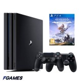 Consola Sony Playstation 4 Pro Ps4 1tb + Doua Controllere + Horizon Zero Dawn Complete Edition PlayStation 4, Second-Hand