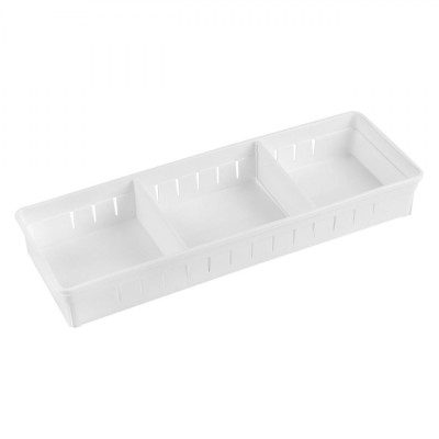 Organizator Sertar, 2 Compartimente, Alb, Plastic, Dimensiuni 35x12x5cm foto