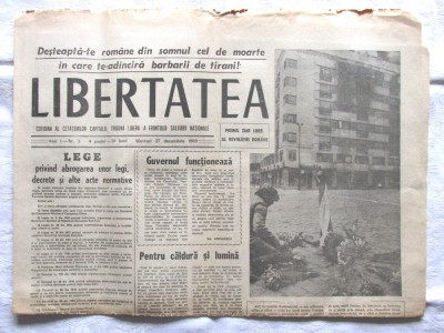 Ziar LIBERTATEA din 27 decembrie 1989 - Revolutia Romana foto