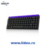 Tastatura gaming AULA HERO 68 Air, neagra, taste side-print, switch-uri magnetice Nick Hall Effect, 68 taste, 65%, Wireless 8K, tri-mode, Rapid Trigge