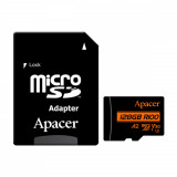 Card microSDXC 128 GB, UHS-I U3, V30, A2, Apacer R100, cu adaptor SD