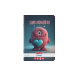 Caiet Herlitz Motiv Cute Monster, A5, 48 file, h&acirc;rtie 70g/Mp Fsc Mix, pătrățele
