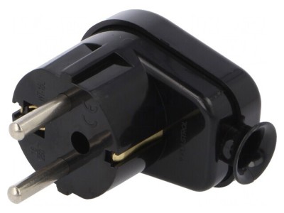 Conector Alimentare AC Tată 2P PE 250V 16A Negru foto