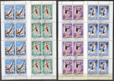 Sharjah 1968 8 x Sport Olympics 4 values in blocks Mi.490-493 used AE.406 foto