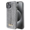 Husa originala Guess iPhone 15 Sequin Script Metal, argintiu, GUHCP15SPSFDGSS