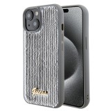 Husa originala Guess iPhone 15 Sequin Script Metal, argintiu, GUHCP15SPSFDGSS