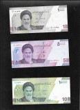 Set Iran 1 + 5 + 10 rials unc