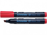 Marker permanent cu varf tesit,model Schneider Maxx 250,4 culori