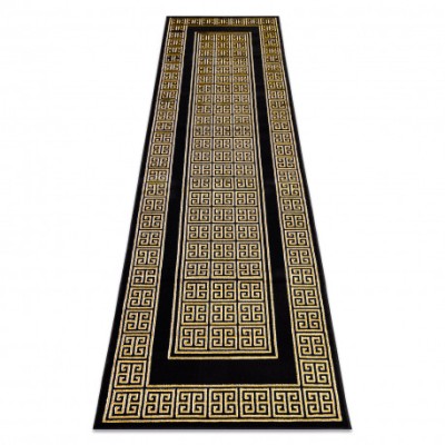 Modern GLOSS covor, traversa 6776 86 stilat, cadru, grecesc negru / aur, 70x200 cm foto