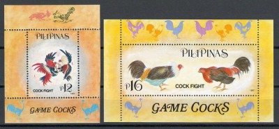 Filipine 1997 2861/62 bl 118/19 MNH - Cocosi de lupta foto