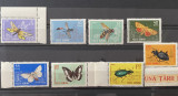 ROMANIA 1964 LP 580 INSECTE DIN FAUNA TARII NOASTRE, serie MNH, Nestampilat