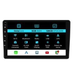 Navigatie Dedicata Fiat 500L (2012 - 2017), 10Inch, 6Gb Ram, 128Gb Stocare, Carplay