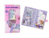 Set de activitati, Carte de colorat cu autocolante si creioane colorate, Starpak, Unicorn