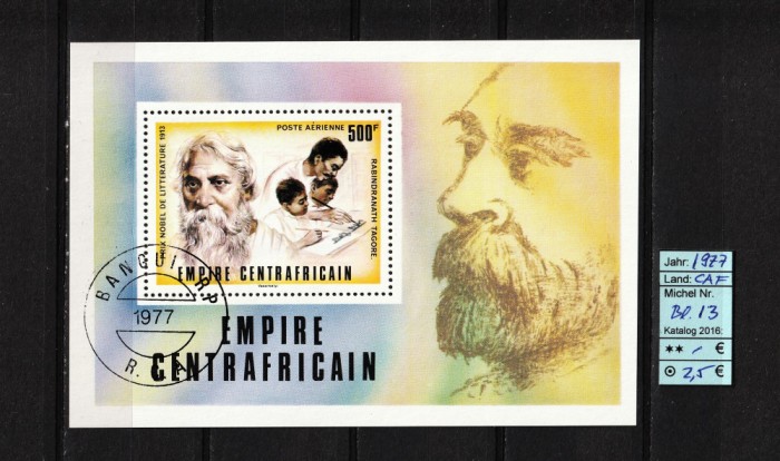 Rep. Centrafricană, 1977 | Premiul Nobel Literatură 1913 - Personalităţi | aph