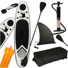 Placa Stand up paddle SUP gonflabila cu vasla, pompa si accesorii, 320x80x19 cm, 150 kg, gri Household NewTrend