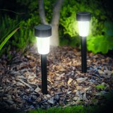 Garden of Eden &ndash; Lampă solară LED pentru exterior &ndash; 300 x 45 mm, Material plastic &ndash; negru