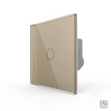 Cumpara ieftin Intrerupator touch simplu cu timer Livolo din sticla, auriu, serie noua