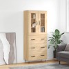 VidaXL Dulap &icirc;nalt, stejar sonoma, 69,5x34x180 cm, lemn compozit