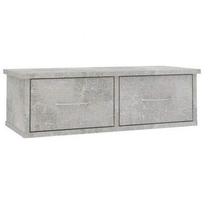 Dulap de perete cu sertare, gri beton, 60x26x18,5 cm, PAL foto