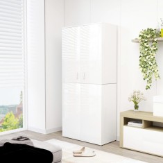 Pantofar, alb extralucios, 80 x 39 x 178 cm, lemn prelucrat foto
