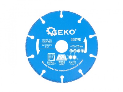 Disc pentru taiere lemn, plastic, gips-carton, 125 x 22.2 mm, Geko G00198 foto