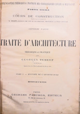 Traite d&amp;#039;architecture theorique et pratique - Georges Tubeuf foto