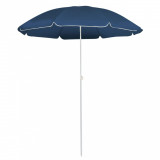 Umbrelă de soare de exterior, st&acirc;lp din oțel, albastru, 180 cm