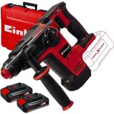 Einhell TP-HD 18/26 Li BL PXC + Twinpack CB - Rotopercutor SDS-Plus 2.6 J valiza plastic + Set 2 acumulatori Li-Ion 18 V 2.5 Ah