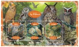 Timbre Gabon 2020 Fauna: Bufnite, Set Complet Colita + Bloc, Colet Min. 30lei