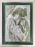 Cumpara ieftin Mircea CIOBANU (1952-1991)-Personaj, laviu pe h&acirc;rtie, Portrete, Guasa, Suprarealism