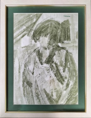 Mircea CIOBANU (1952-1991)-Personaj, laviu pe h&amp;acirc;rtie foto
