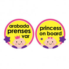 Semn luneta Baby/Prince/Princess on board cu ventuza (Culoare: Roz)