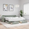 VidaXL Pat de zi cu extensie și sertare gri deschis 100x200 cm catifea 3197008