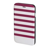 Husa Booklet Stripes iPhone 6 Hama, Rosu/Alb, iPhone 6/6S, Cu clapeta