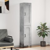VidaXL Dulap &icirc;nalt, gri beton, 34,5x34x180 cm, lemn prelucrat