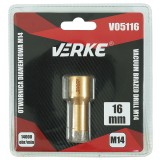 Carota diamantata pentru piatra, gresie si beton 16mm M14 V05116 Verke