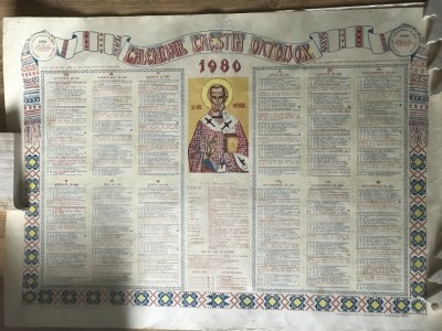 Calendar Crestin Ortodox 1980 foto