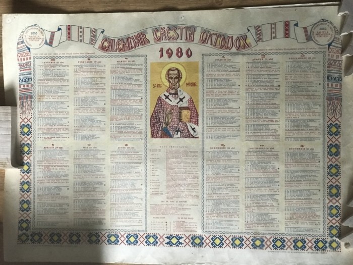 Calendar Crestin Ortodox 1980