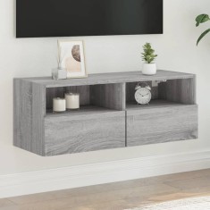 vidaXL Comodă TV de perete, gri sonoma, 80x30x30 cm, lemn prelucrat 836878