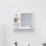Oglindă de baie, alb extralucios, 60 x 10,5 x 45 cm, PAL, vidaXL