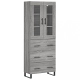Cumpara ieftin Dulap inalt, gri sonoma, 69,5x34x180 cm, lemn compozit