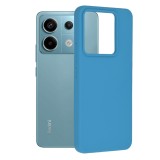 Husa de telefon compatibila xiaomi redmi note 13 pro / poco x6 pro, antiamprenta, interior microfibra, camera extra pro, denim blue