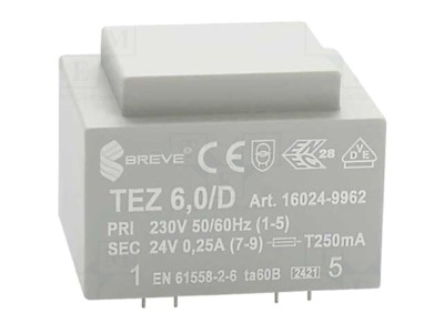 Transformator &amp;icirc;ncapsulat 6VA 230V 24V foto