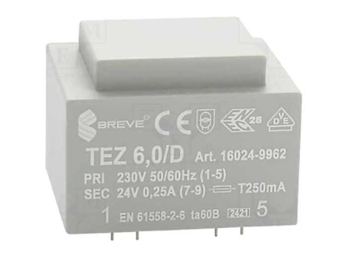 Transformator &icirc;ncapsulat 6VA 230V 24V